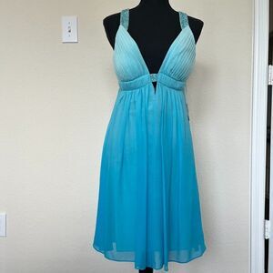 Aidan by Aidan Mattox Teal Mini Dress